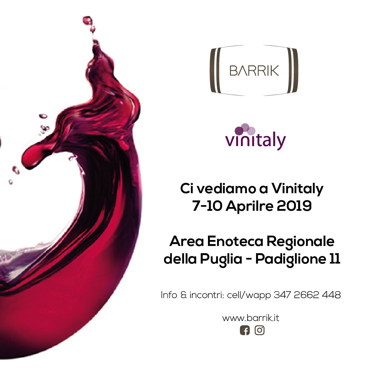 ” Barrik ” vi aspetta a Vinitaly 2019