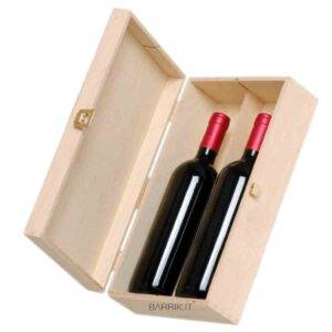 Cassetta in Legno Naturale 2 Bottiglie