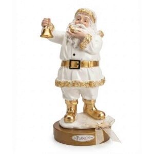 Babbo Natale Gold Grande con Campanella e Uccellino con Torroncini Collezione Flamigni