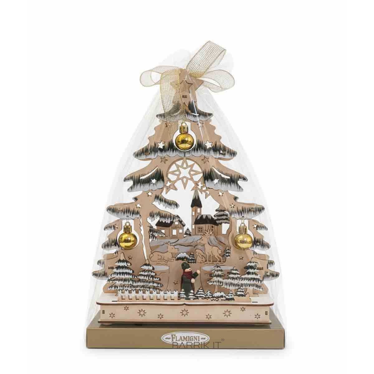 Albero di Natale grande con Palline e Luci Led con Torroncini Collezione Flamigni