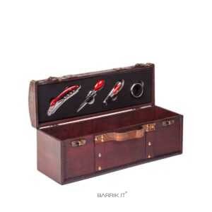 Cassetta Bauletto Wine Set da 1 Bottiglia con Accessori
